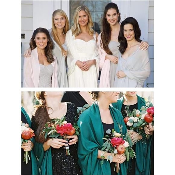 SHAWL Wrap Chiffon Scarf For Women Black - Picture 7 of 7